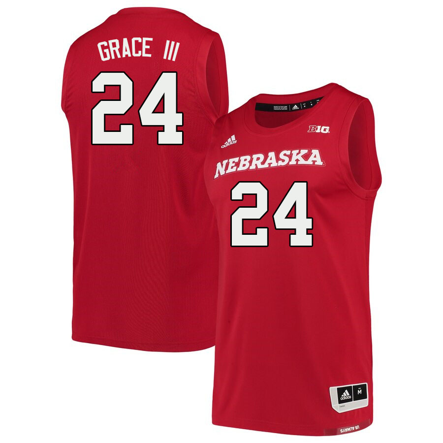 Men #24 Jeffrey Grace III Nebraska Cornhuskers College Basketball Jerseys Sale-Scarlet